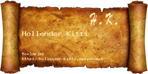 Hollender Kitti névjegykártya